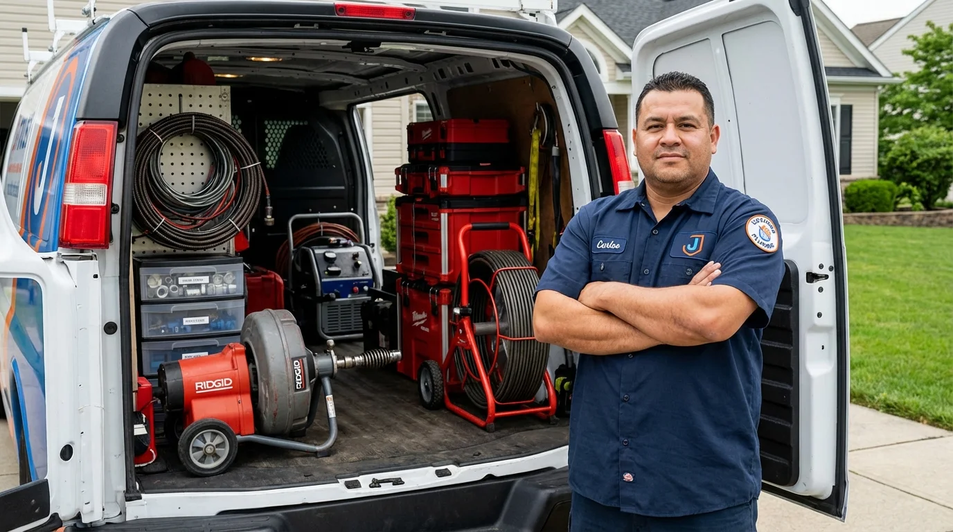 Professional drain cleaning equipment and Johns Plumbing LLC plumber in Port Sulphur