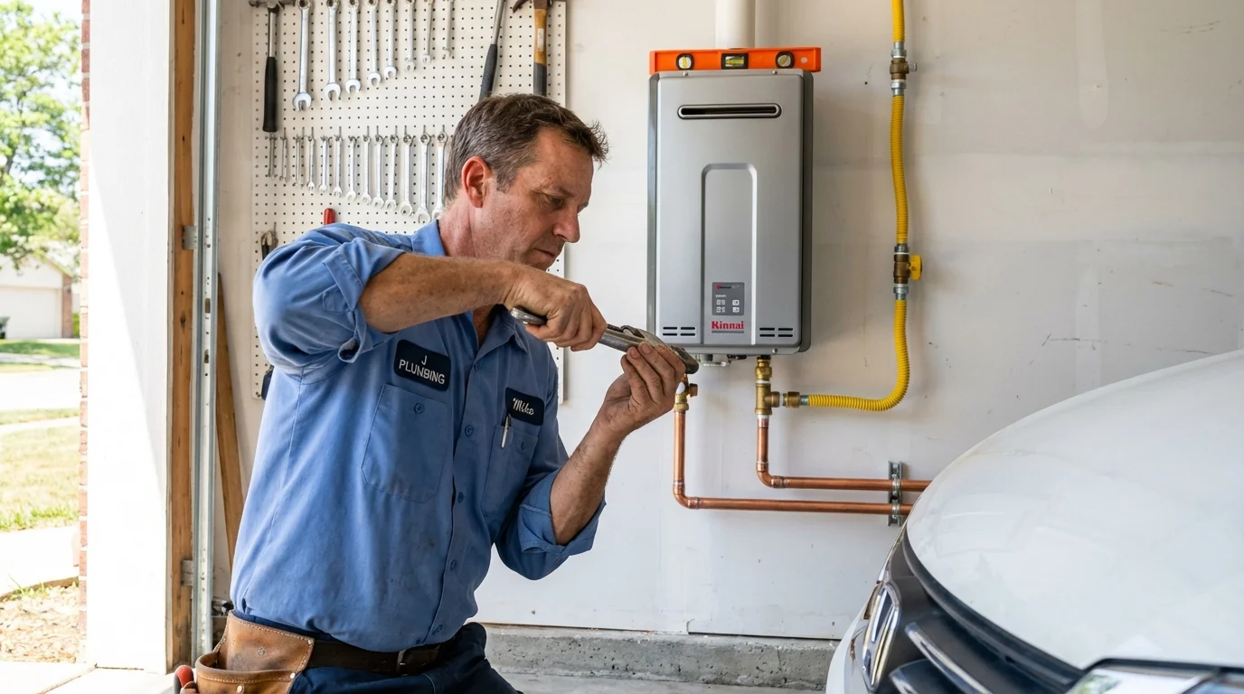 Tankless water heater installation by a Johns Plumbing LLC plumber in Port Sulphur